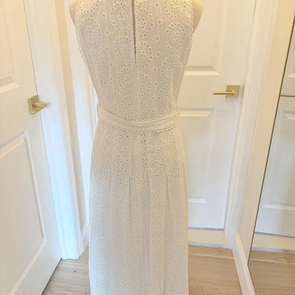 MANGO WHITE EYELET DRESS LARGE - Picture 7 of 9
